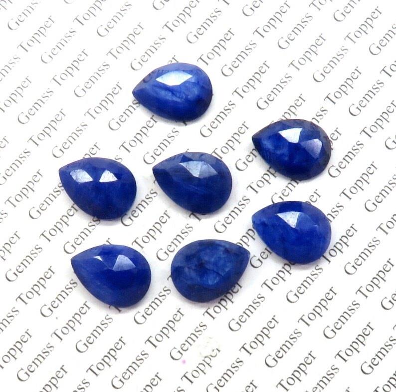 Blue Sapphire 9x12 mm Pear Rose Cut